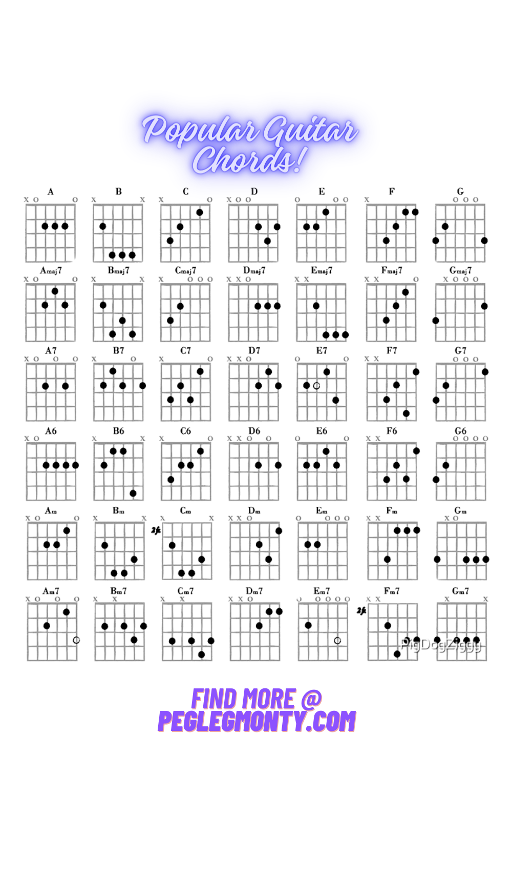 free downloadable chord chart - pegleg monty's guitars and such
